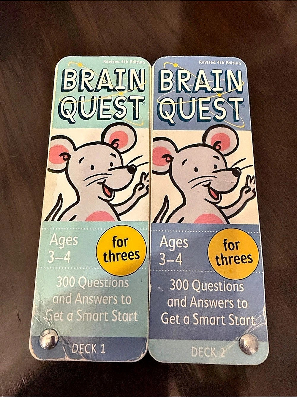 Brain Quest For Threes Revised 4th Edition Learning Cards Ages 3-4